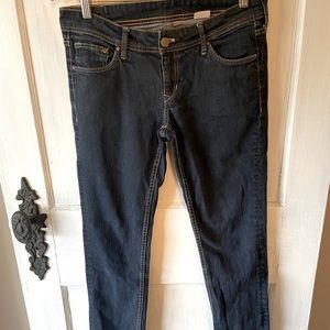 Women's H&M Skinny Ankle Regular Straight Stretch Dark Wash Denim Jeans 29x32